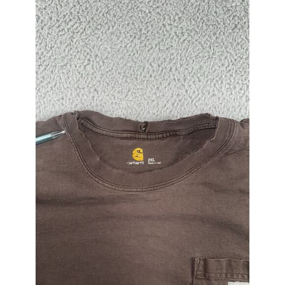 Carhartt Pocket T Shirt Men‎ 2XL Faded Short Sleeve Distressed Grunge Work - Picture 6 of 9